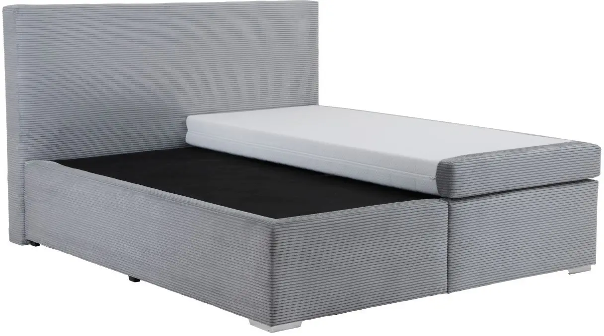 Boxspringbett Kordula 180 x 200 in Cordstoff grau