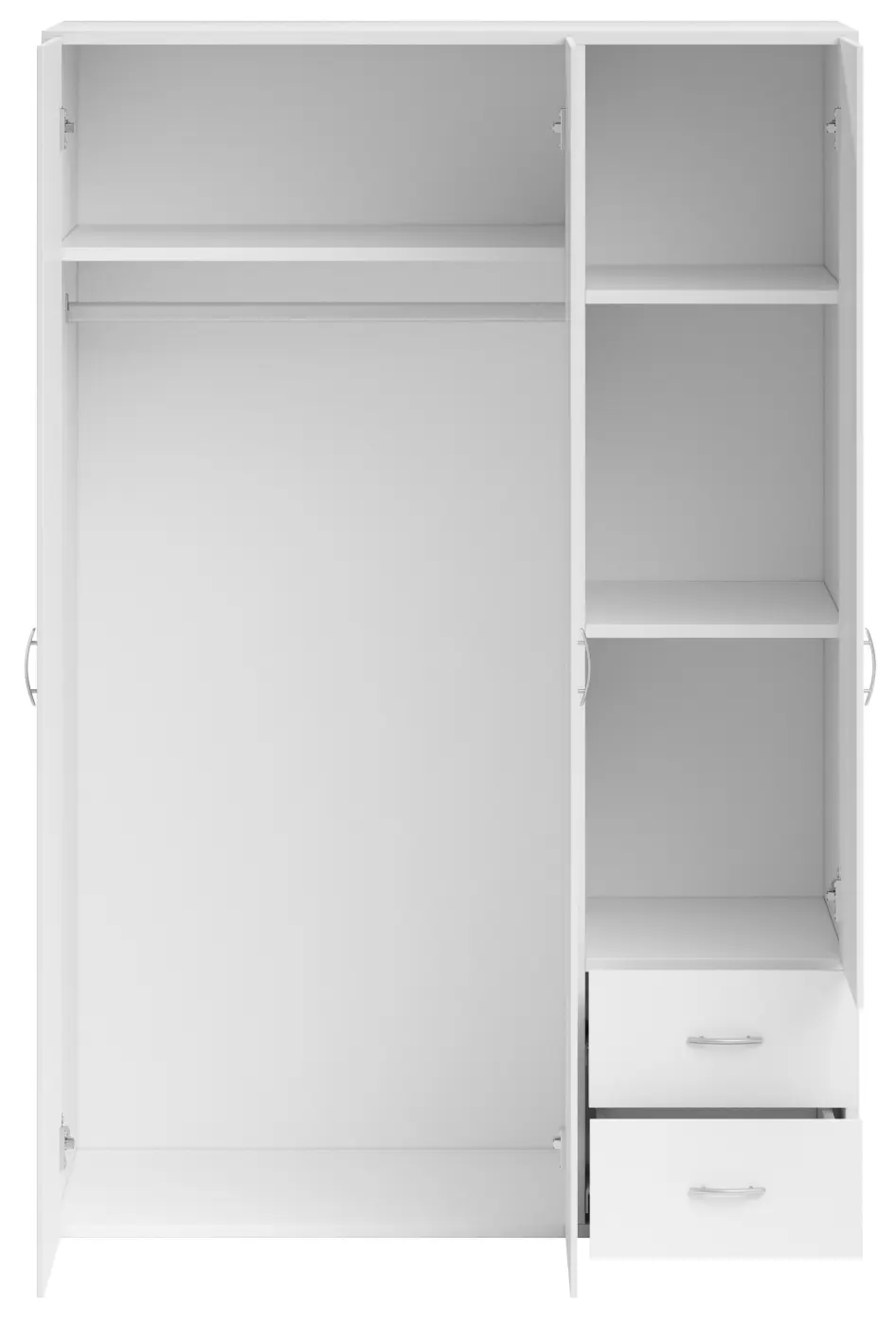 Drehtürenschrank Amelie weiß 3 Türen B shops 141 cm inkl. Passepartout