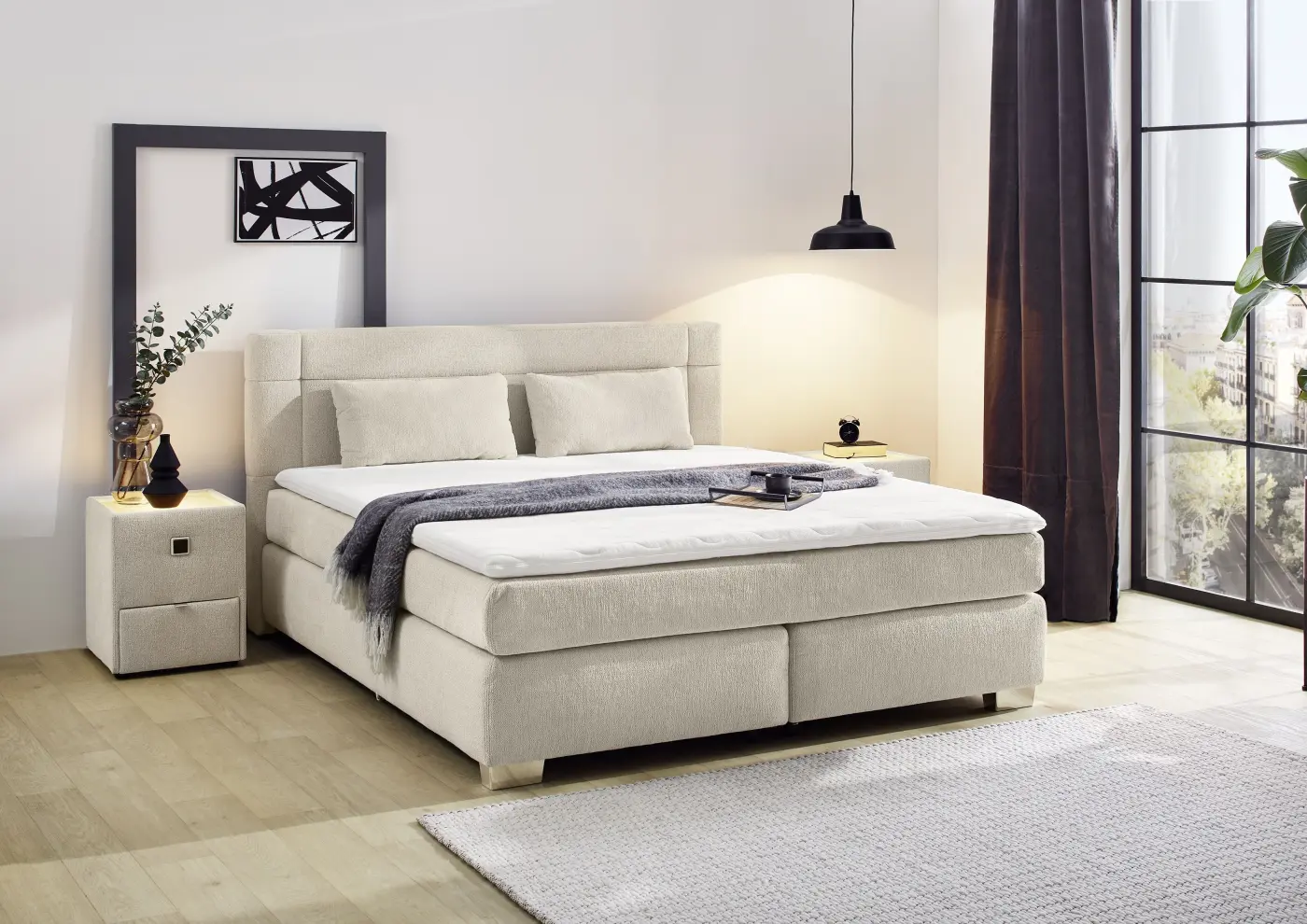 Boxspringbett Romana Mix beige 180 x 200cm